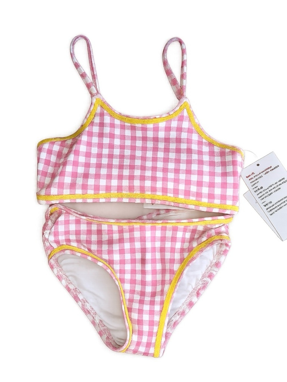 🆓 $0 WITH PURCHASE - 💦 OLD NAVY NWT Pink Gingham 2 Piece Swimsuit Sz 4Y